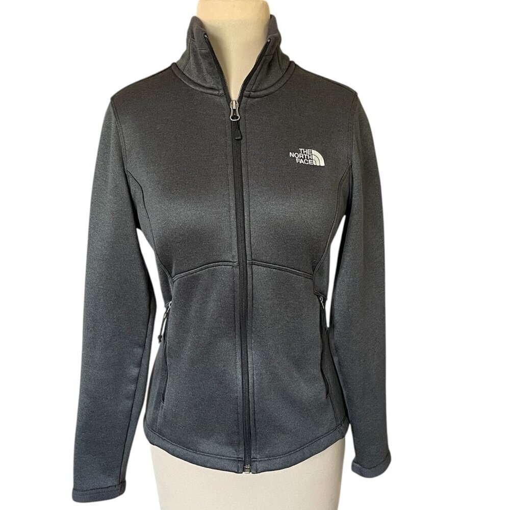 North Face Women's Agave Jacket Full Zip Dark Grey Heather, Size Medium   EUC